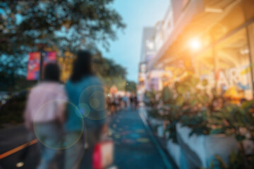 Abstract bokeh shopping background in China