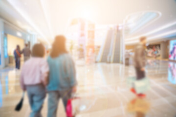 Abstract bokeh shopping background in China