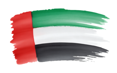 Expressive brushstroke effect of the United Arab Emirates flag, patriotic symbol for national celebrations and global events