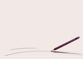 Hand-Drawn Pencil Drawing a Line Illustration（手描きの鉛筆・線を描くイラスト）