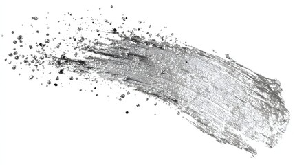 Silver Brushstroke: A striking silver brushstroke, capturing the essence of artistic expression and creative flair, ready to be a focal point in any project.