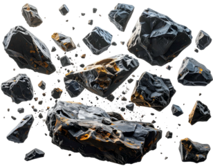 Rocks floating in space