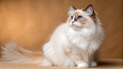 Fluffy Birman cat