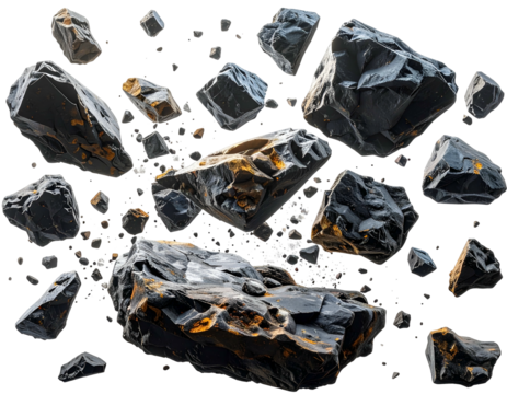 Rocks floating in space