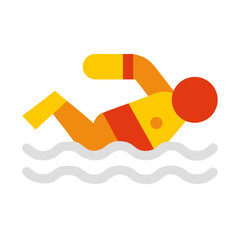 Icon of a swimmer doing freestyle stroke in water