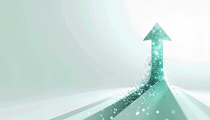 Fototapeta premium Mint Particle Arrow Rising Concept
