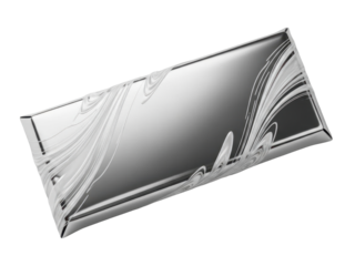 Luxury gradient silver wrapper featuring fluid accents white background