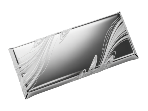 Luxury gradient silver wrapper featuring fluid accents white background