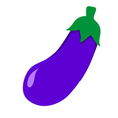 A simple purple and green eggplant icon