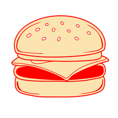 A simple red and cream hamburger icon