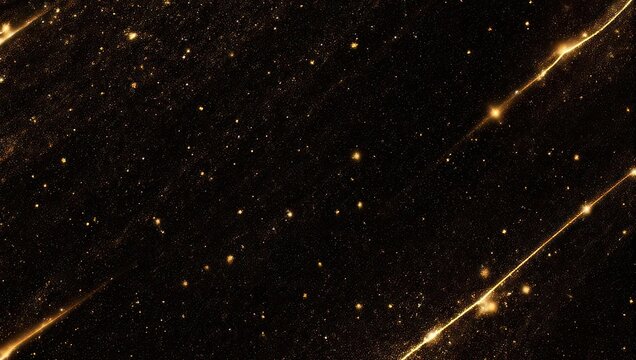 Abstract gold and black composition with sparkling particles and diagonal lines - Powered by Adobe