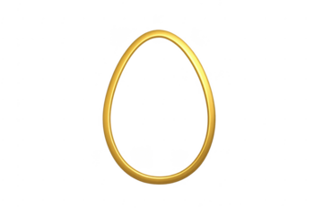 Golden egg frame celebrating easter holiday with transparency