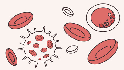Illustration of blood cells in a medical and scientific context