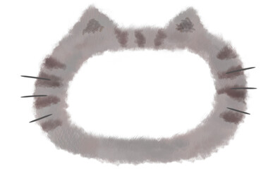 手描きトラ猫イラストフレーム素材