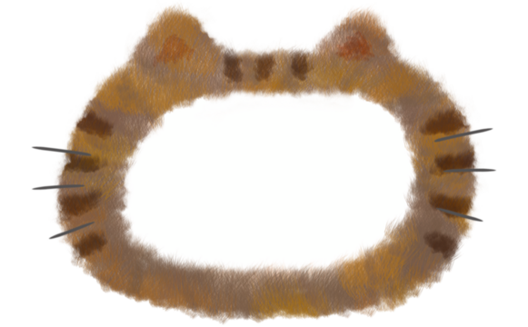 手描きトラ猫イラストフレーム素材