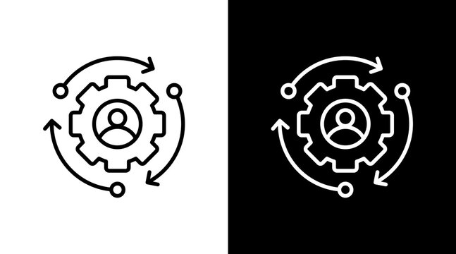 Resource Utilization White Icon Set Design