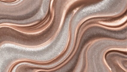 Abstract, fluid texture with swirling, metallic tones of bronze and silver