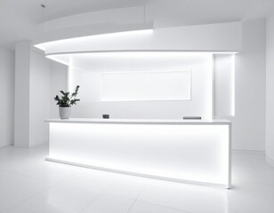 Eye-level counter frame with bright interior glow white