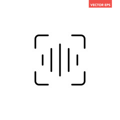 Black single sound recognition line icon, simple speech detection flat design infographic pictogram vector for app logo ads web button ui ux interface elements isolated on white background