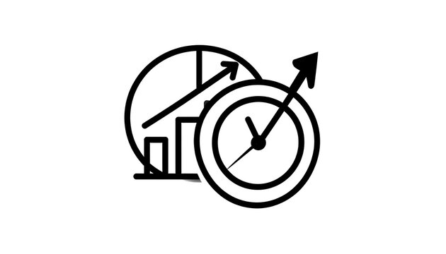 Time management and business growth concept icon illustration.