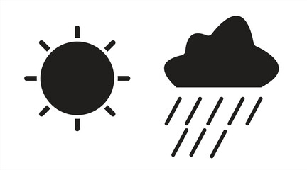 sun and cloud weather icon, vector illustration