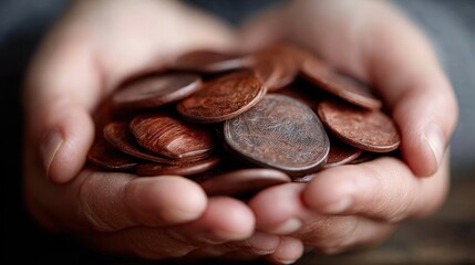 A hand gently holding a handful of rich