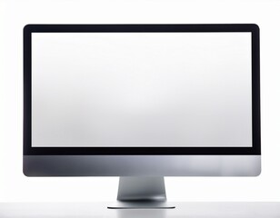 Fototapeta premium a blank computer monitor with a black frame and a white screen