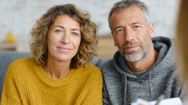 Couple in consultation for relationship guidance and emotional support session