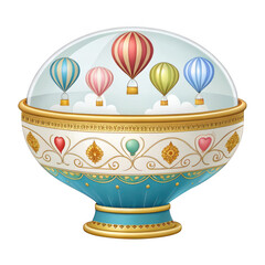 Hot air balloons in decorative orb