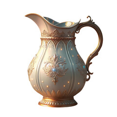 Victorian pitcher with ornate decorative floral motifs and elegant handle