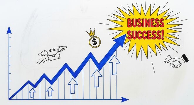Illustrative chart showcasing progress and successful business strategies implementation