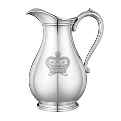 Pitcher with crown emblem formal serving vessel elegant design