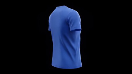Dynamic blue t-shirt video mockup for apparel design showcase and fashion marketing campaigns with smooth animations and realistic fabric detail