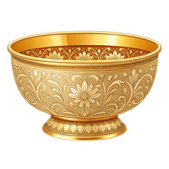 Bowl intricately detailed gold ornamented festive display object