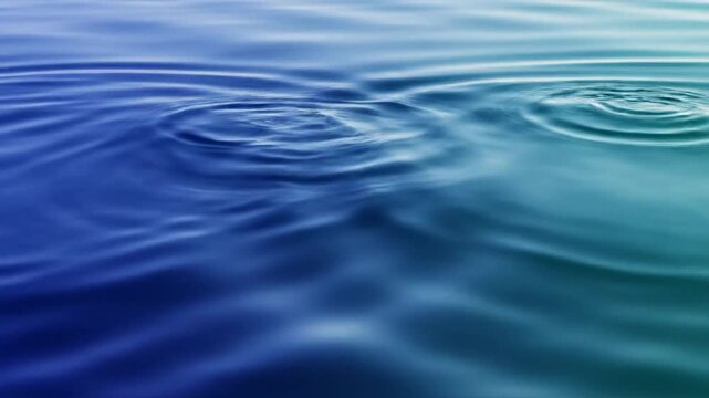 Abstract blue water surface with multiple concentric ripples
