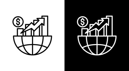 Economic Growth With Icon Set Design