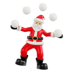 santa claus playing snowball