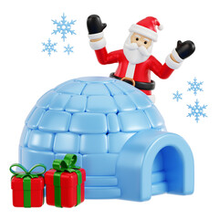 santa claus with gift box