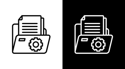 Document Management White Icon Set Design