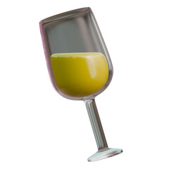 Champagne Glass on white background