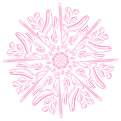 Flower and Leaf Mandala Outline for Craft and Coloring Projects