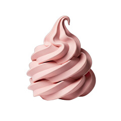 Soft Serve Pink Ice Cream Swirl Isolated On Transparent Background Sweet Frozen Dessert Treat
