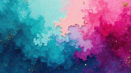 Abstract Colorful Swirls with Gold Glitter Embellishments A Dreamlike Watercolor Texture Perfect for Backgrounds and Design Projects