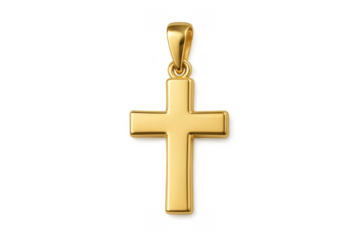 Golden christian cross pendant for worship and faith