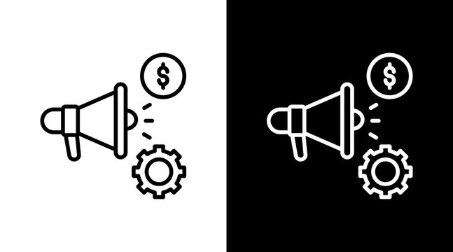 Marketing Kit Outline White Icon Set Design