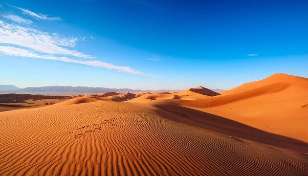 mesmerizing desert landscape with sand dunes blue sky - Powered by Adobe