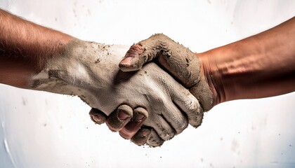 Fototapeta premium close up abstract dirty white handshake