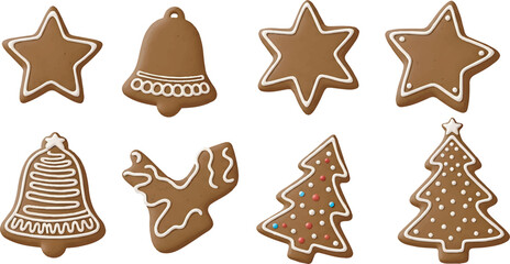 Christmas Gingerbread Cookies Assortment Holiday Decoration and Festive Season Celebration