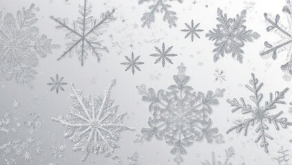 Digital art featuring a gradient background with crystalline snowflakes in various sizes