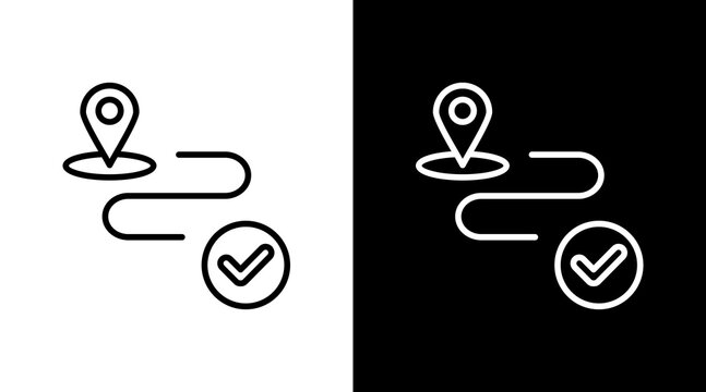 Touchpoint Map Outline White Icon Set Design